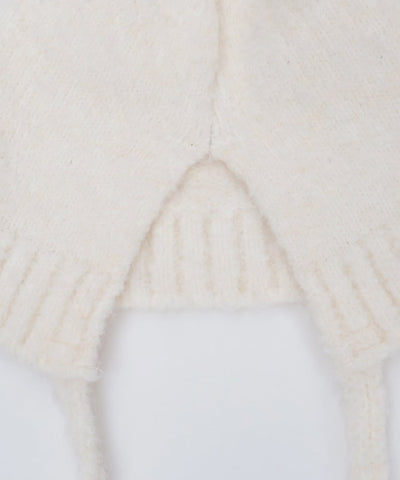 Bear Ears Knit Cap with Cords