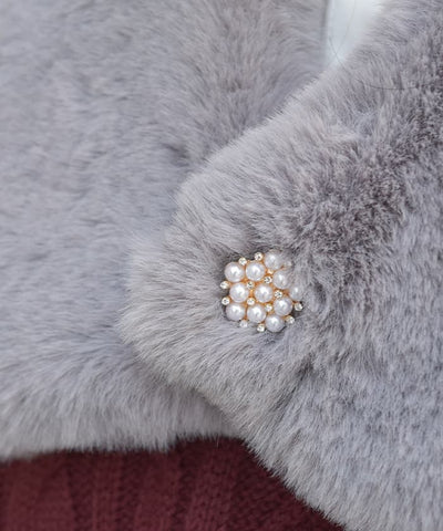 Bijoux Fur Tippet with Button