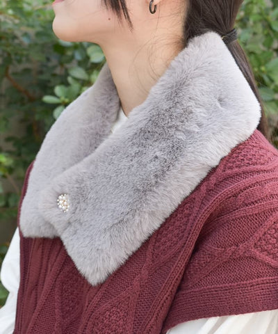 Bijoux Fur Tippet with Button