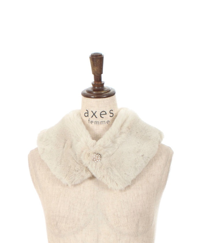 Bijoux Fur Tippet with Button