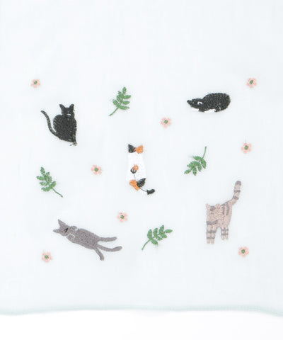 Cat & Flower Embroidery Stoll