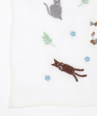 Cat & Flower Embroidery Stoll