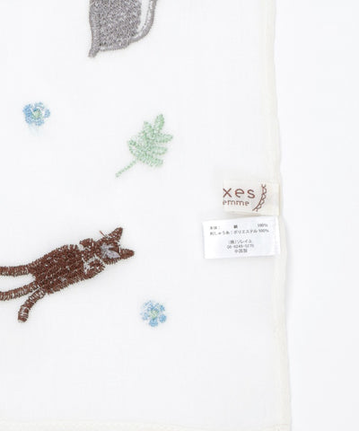 Cat & Flower Embroidery Stoll