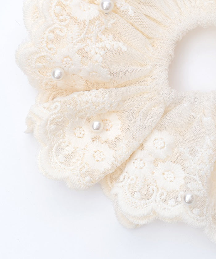 Pearl Lace Scrunchie