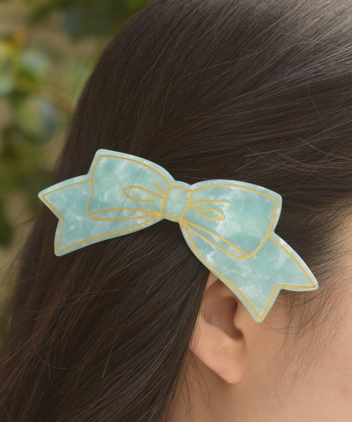 Ribbon Acrylic Barrette Clip – axes femme from JAPAN