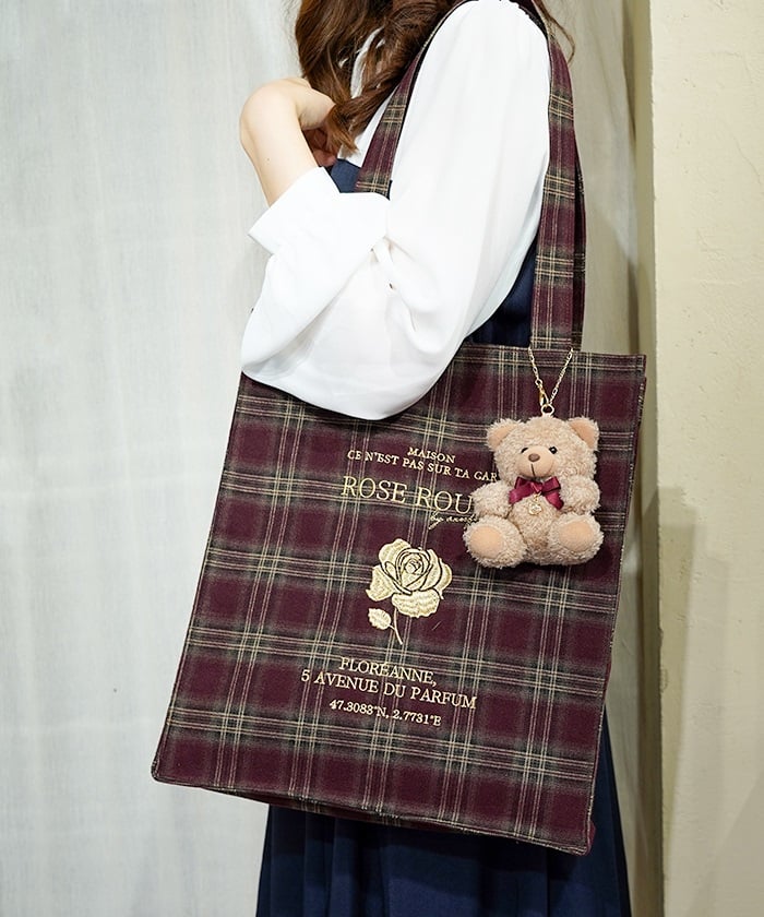 Vertical Check Pattern Tote