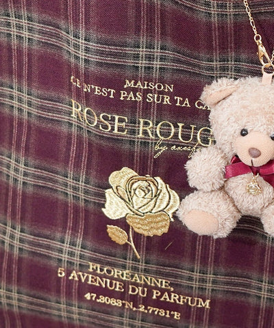 Vertical Check Pattern Tote