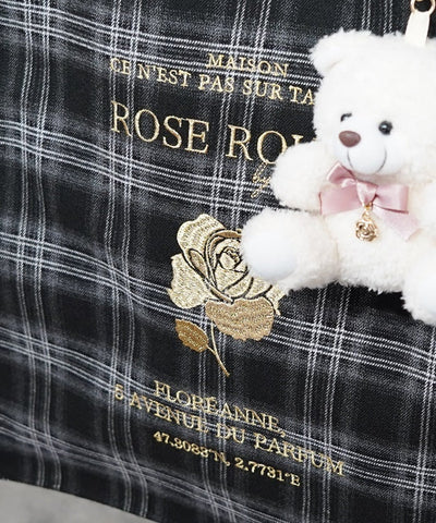 Vertical Check Pattern Tote