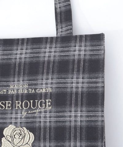 Vertical Check Pattern Tote