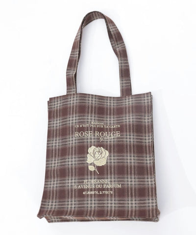 Vertical Check Pattern Tote