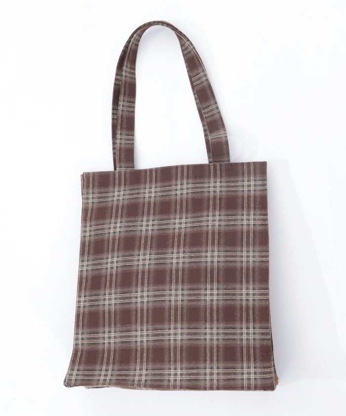Vertical Check Pattern Tote