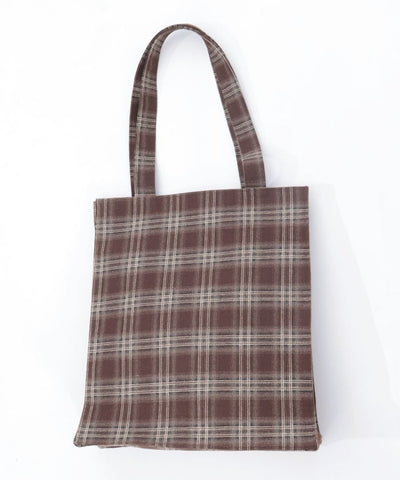 Vertical Check Pattern Tote