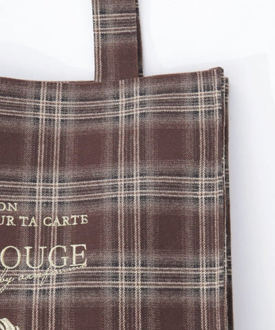 Vertical Check Pattern Tote