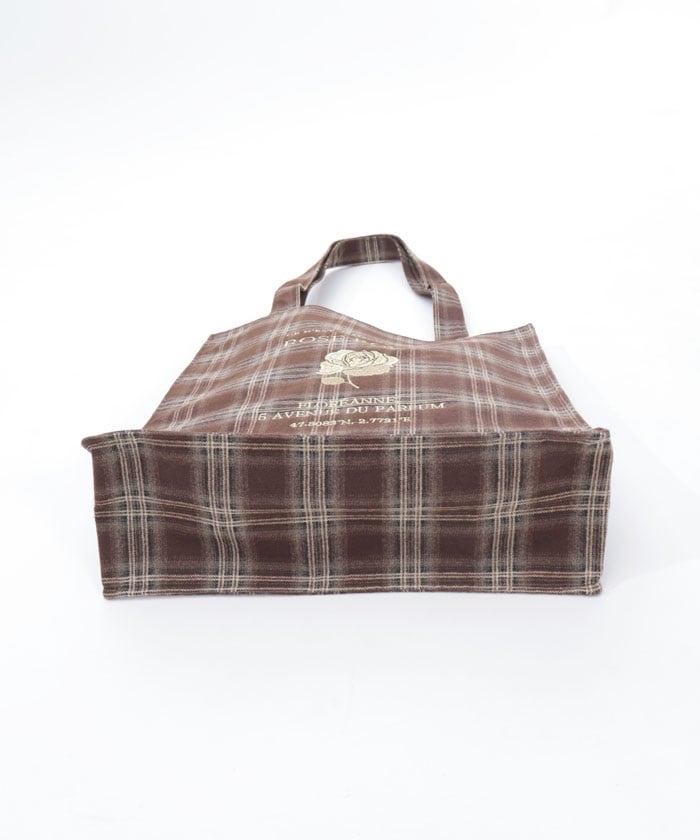 Vertical Check Pattern Tote