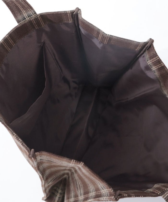 Vertical Check Pattern Tote