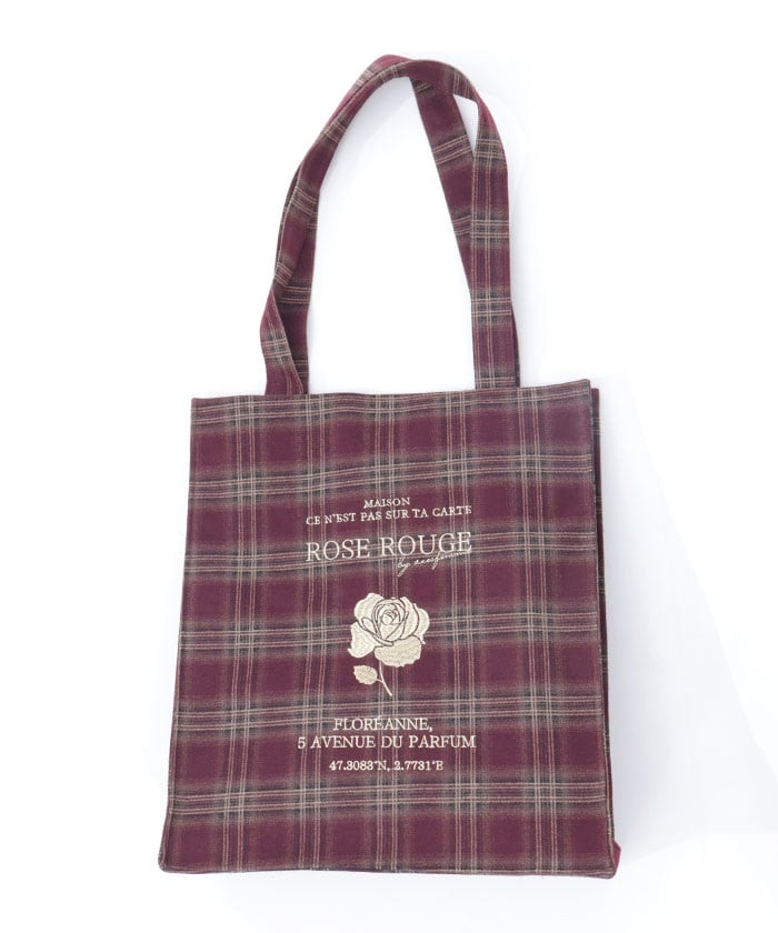 Vertical Check Pattern Tote