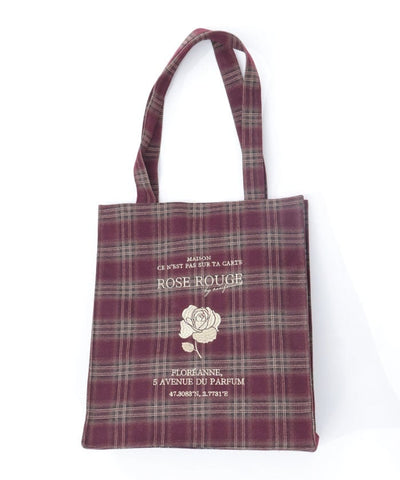 Vertical Check Pattern Tote