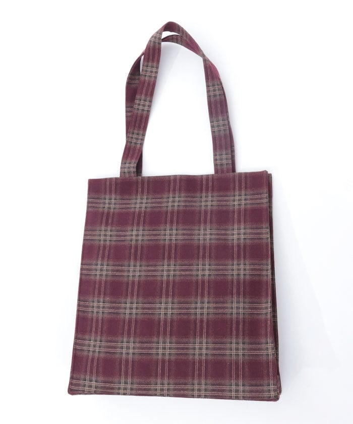 Vertical Check Pattern Tote
