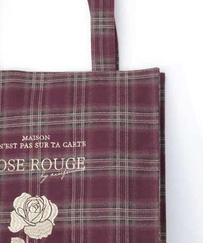 Vertical Check Pattern Tote