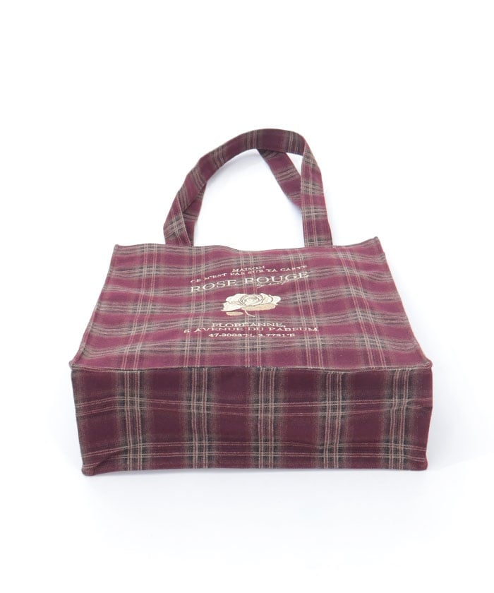 Vertical Check Pattern Tote