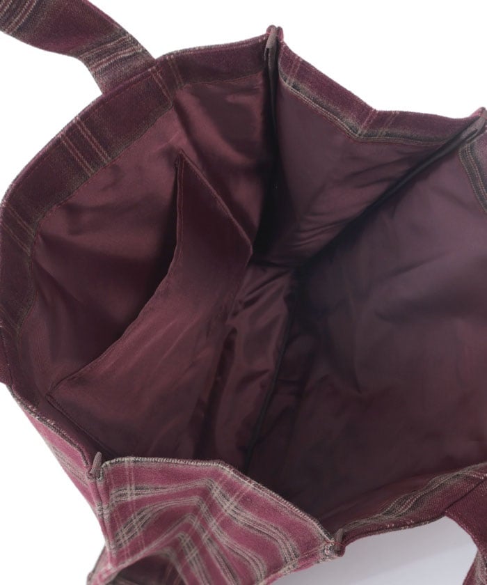 Vertical Check Pattern Tote