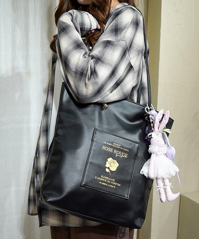 Vertical Faux Leather Tote