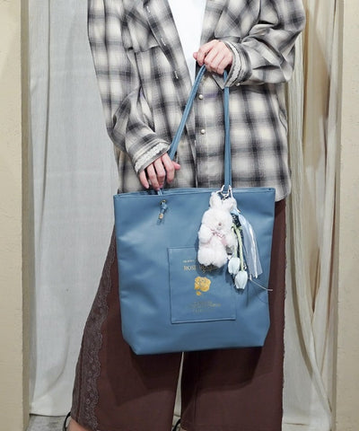 Vertical Faux Leather Tote