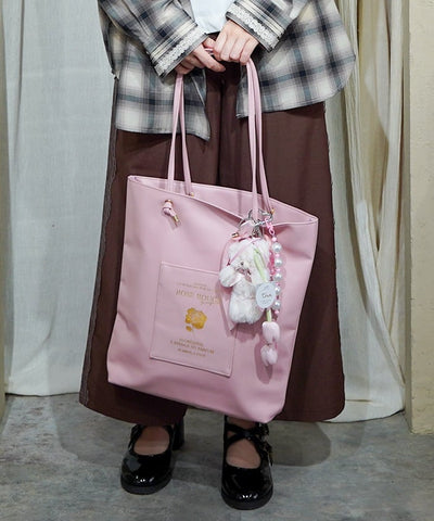 Vertical Faux Leather Tote