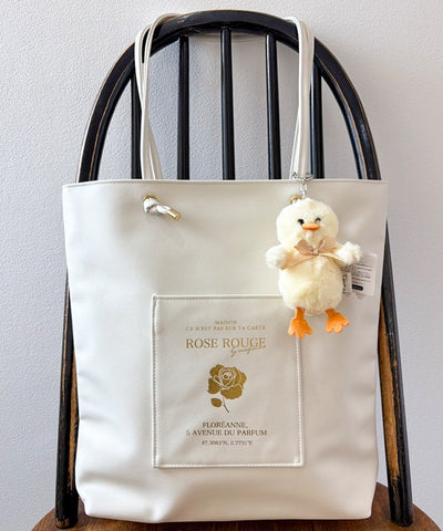 Vertical Faux Leather Tote