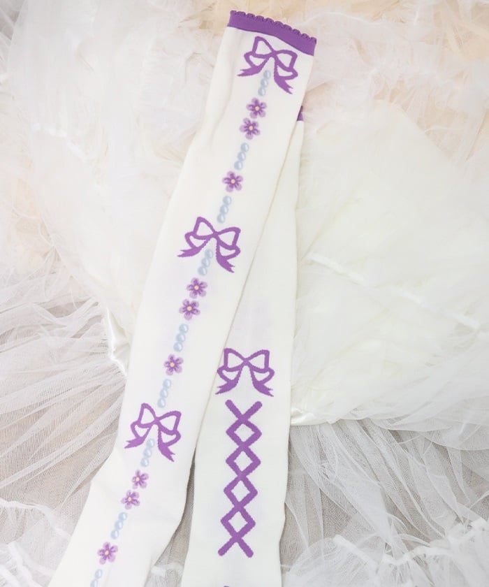 Flora Pearl Over-knee Socks