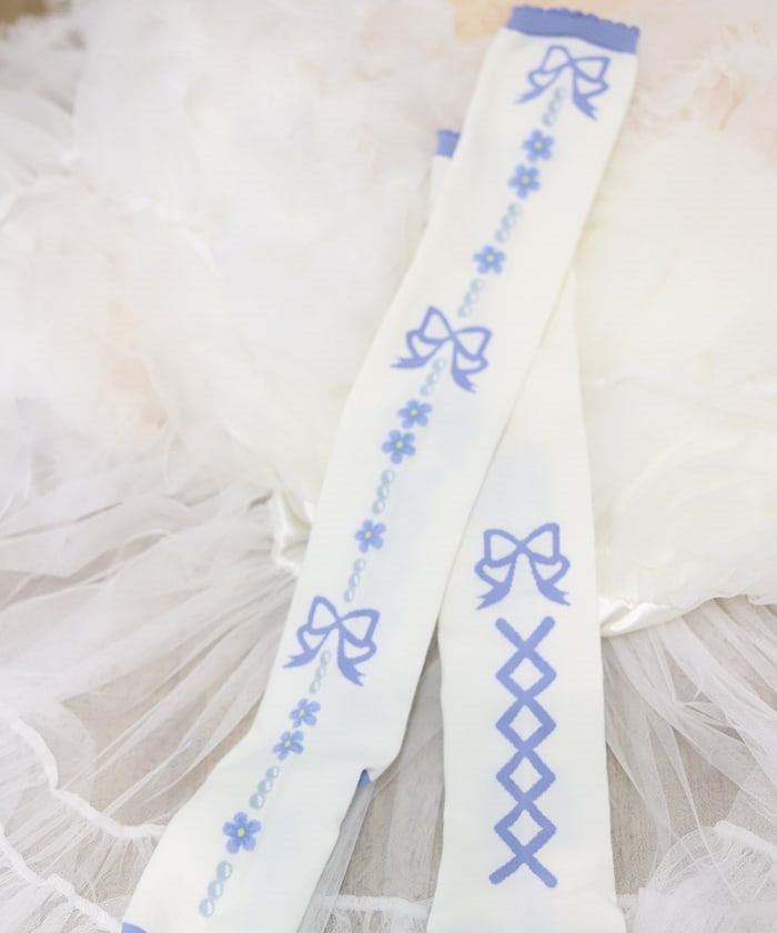 Flora Pearl Over-knee Socks