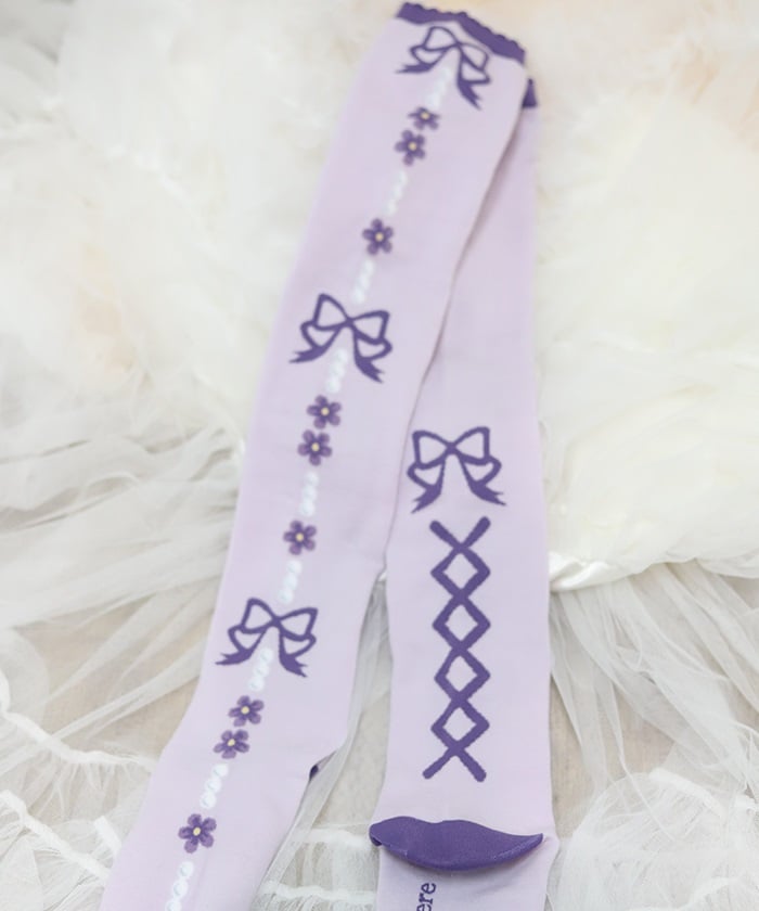 Flora Pearl Over-knee Socks
