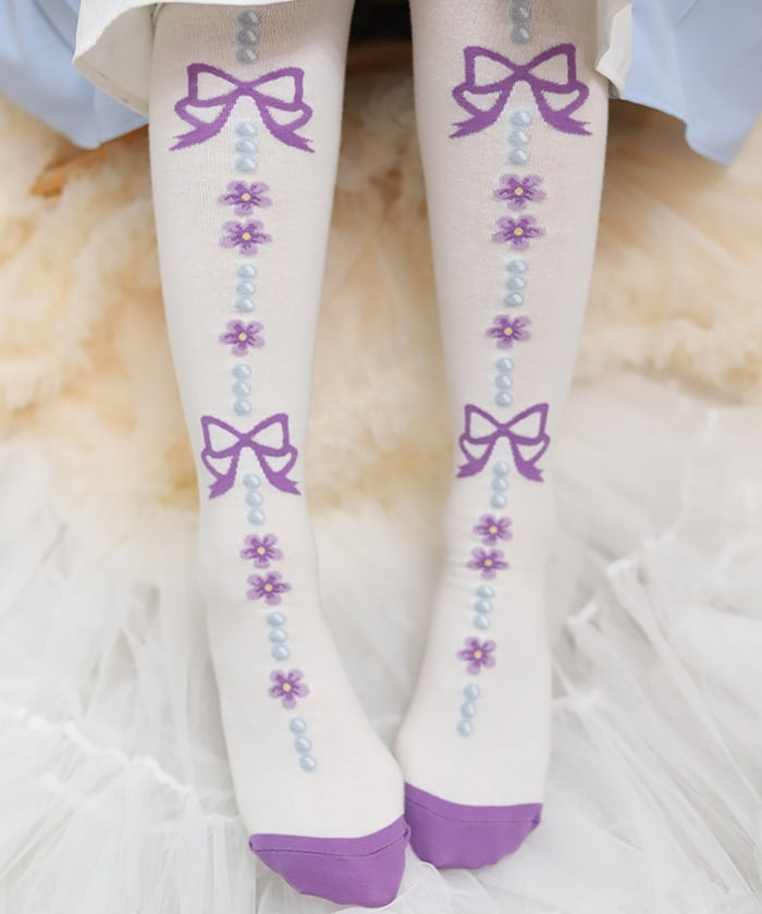 Flora Pearl Over-knee Socks