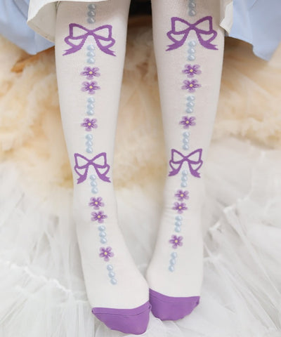 Flora Pearl Over-knee Socks