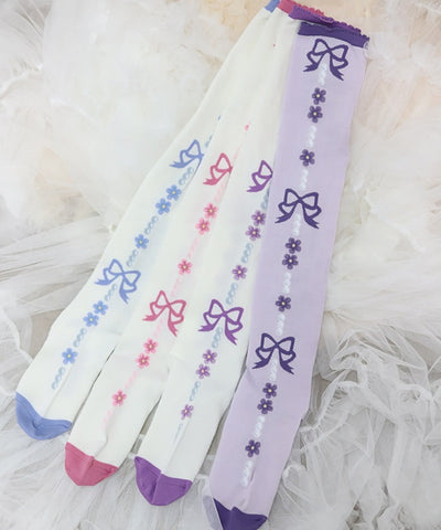 Flora Pearl Over-knee Socks