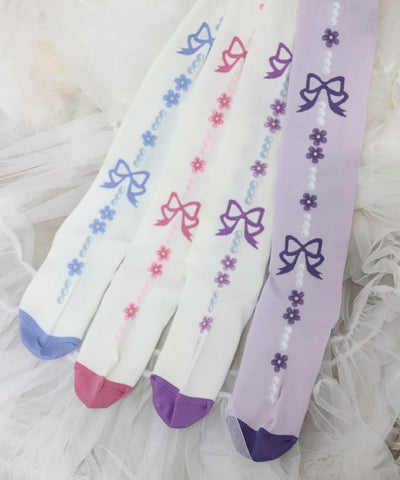 Flora Pearl Over-knee Socks