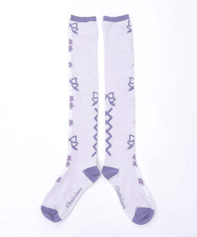 Flora Pearl Over-knee Socks