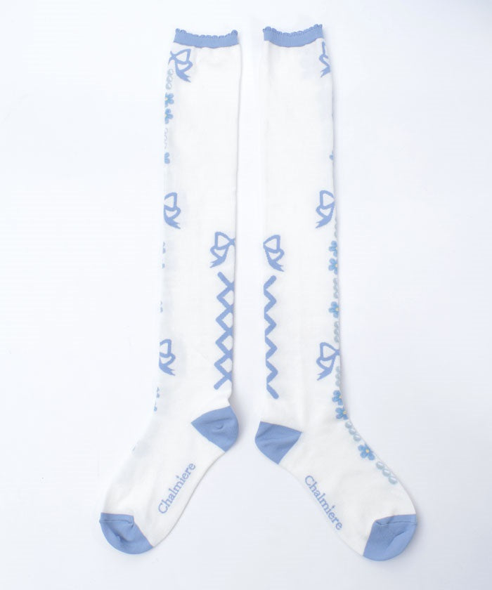 Flora Pearl Over-knee Socks