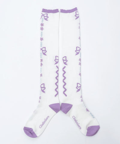Flora Pearl Over-knee Socks