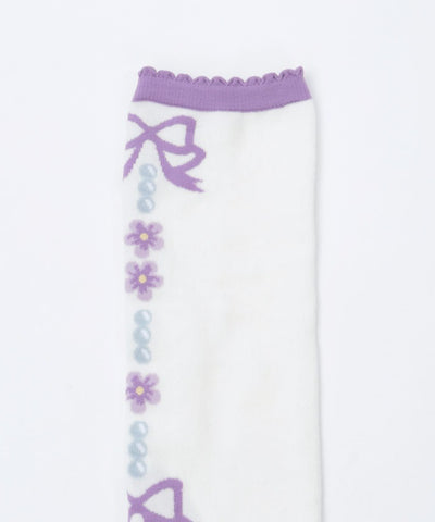 Flora Pearl Over-knee Socks