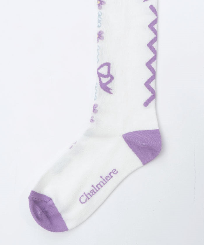 Flora Pearl Over-knee Socks