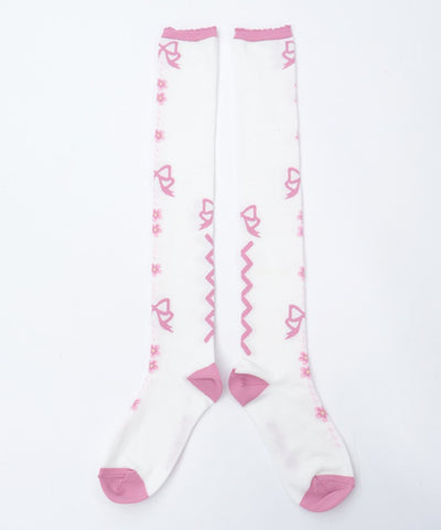 Flora Pearl Over-knee Socks