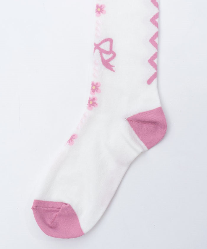 Flora Pearl Over-knee Socks
