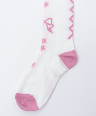 Flora Pearl Over-knee Socks