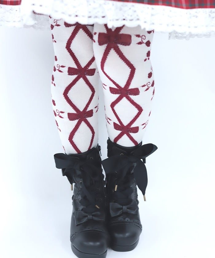 Lace-Up Rose Tights