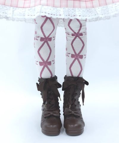 Lace-Up Rose Tights