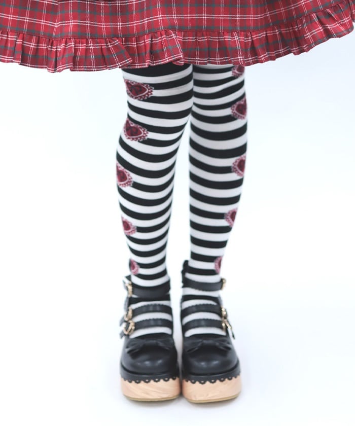 Striped Heart Over-knee Socks