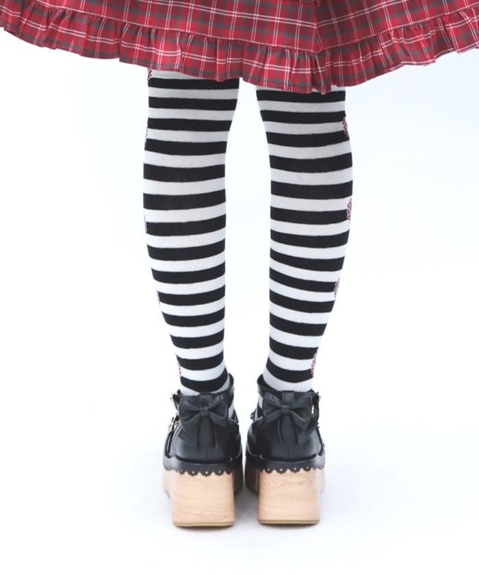 Striped Heart Over-knee Socks