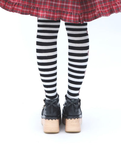 Striped Heart Over-knee Socks
