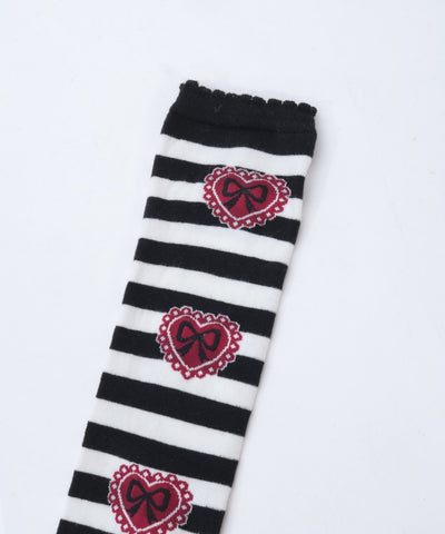 Striped Heart Over-knee Socks